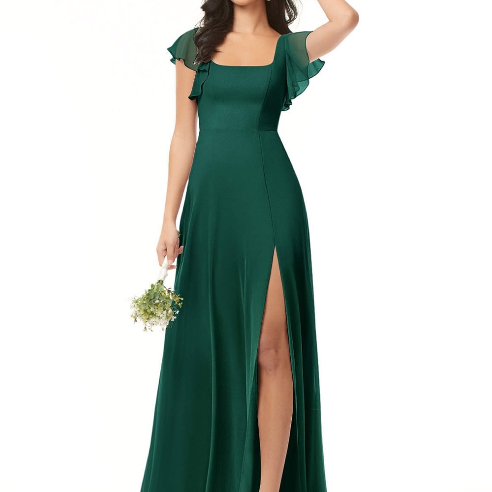 AZAZIE Bridesmaid/Wedding Guest Green Evening Gown 2